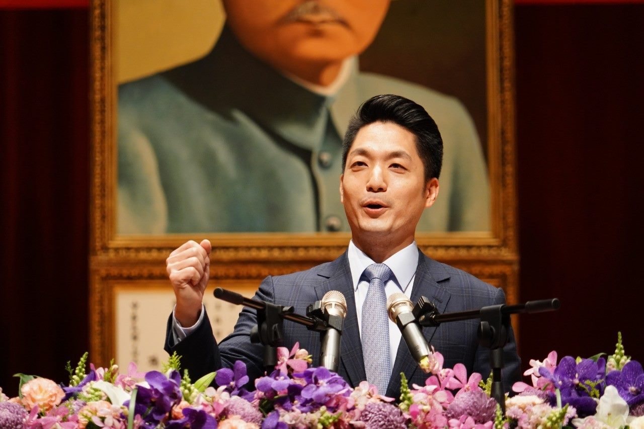 蔣萬安於市政場合致詞